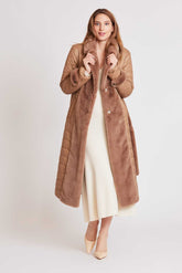 Cappotto NATALIA  lungo in eco pelliccia
